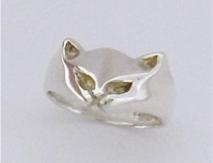 Ring Sterlingsilber, stilisierter Katzenkopf